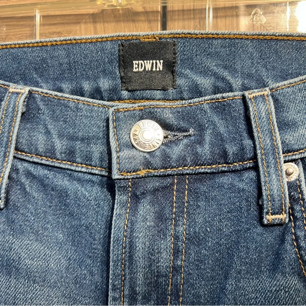 NWT Anthropologie EDWIN Marli Wide Leg Jeans Sz 28 Wash Atlantis 32 Inch Inseam - Picture 3 of 5